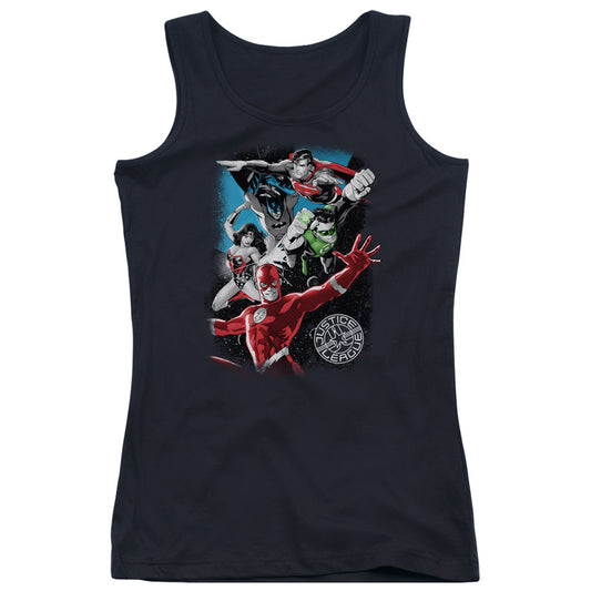 Justice League Galactic Attack Womens Tank Top Shirt Black