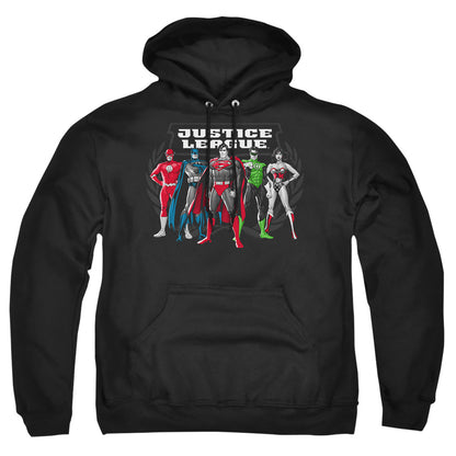 Justice League Of America The Big Five Mens Hoodie Black Officially Licensed