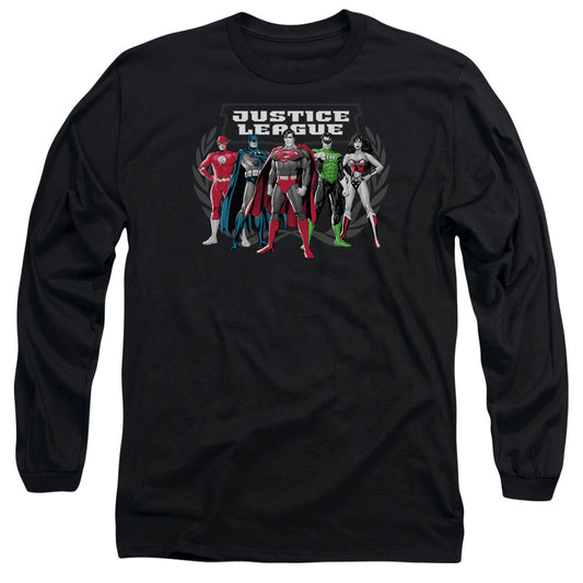 Justice League the Big Five Mens Long Sleeve Shirt Black