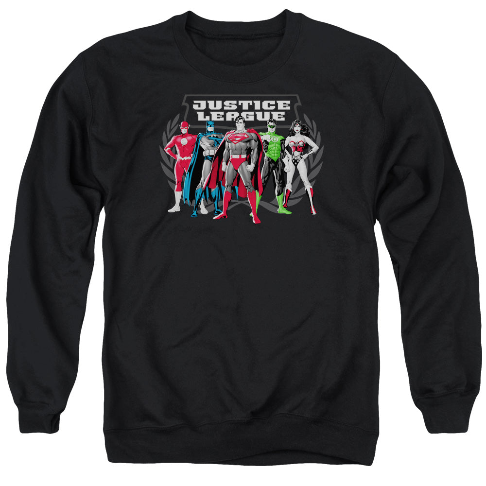Justice League the Big Five Mens Crewneck Sweatshirt Black