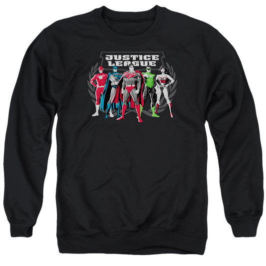 Justice League the Big Five Mens Crewneck Sweatshirt Black