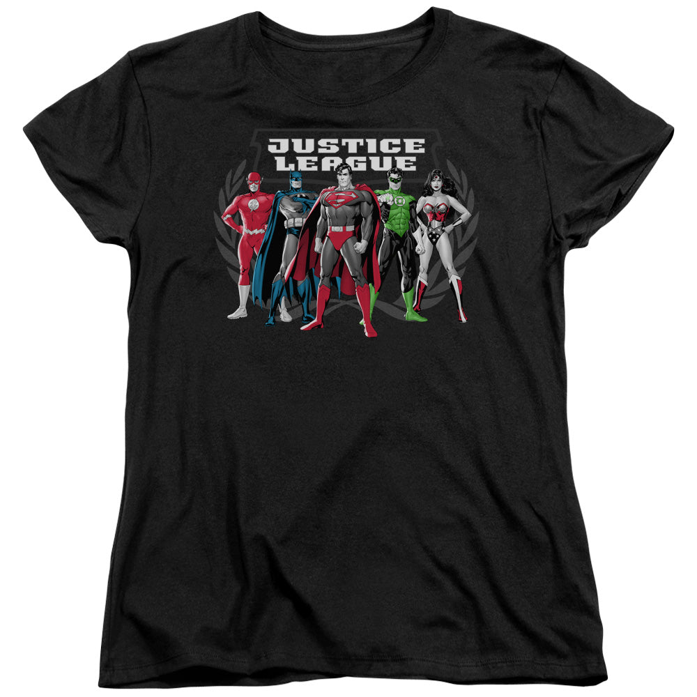 Justice League the Big Five Womens T Shirt Black
