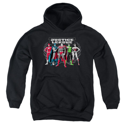 Justice League the Big Five Kids Youth Hoodie Black