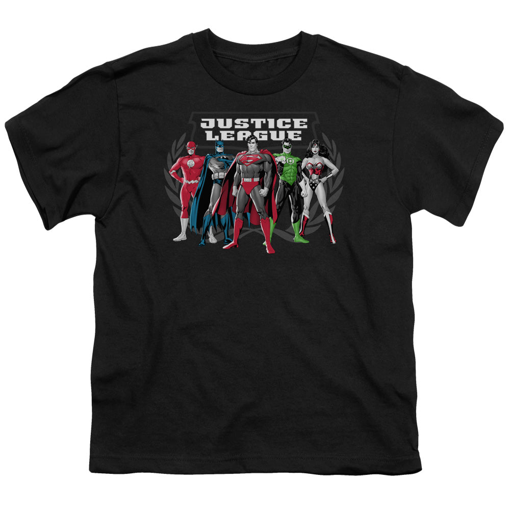 Justice League the Big Five Kids Youth T Shirt Black
