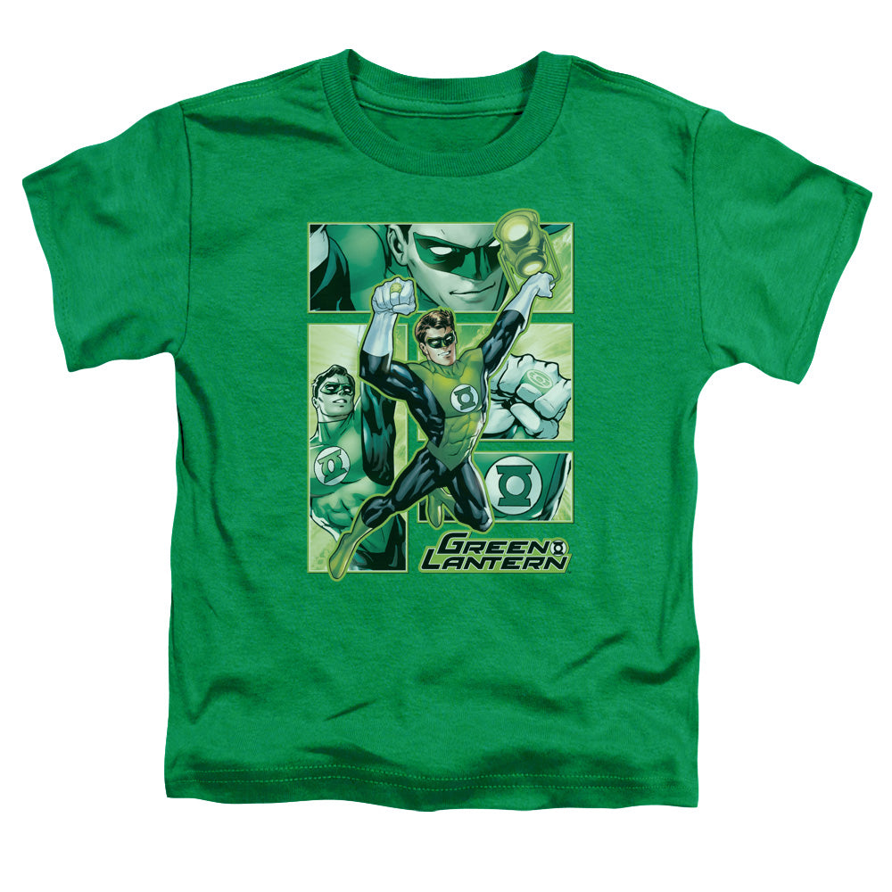 Justice League Green Lantern Panels Toddler Kids Youth T Shirt Kelly Green