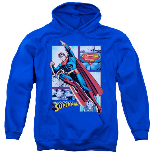 Justice League Superman Panels Mens Hoodie Royal Blue