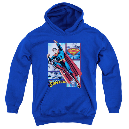 Justice League Superman Panels Kids Youth Hoodie Royal