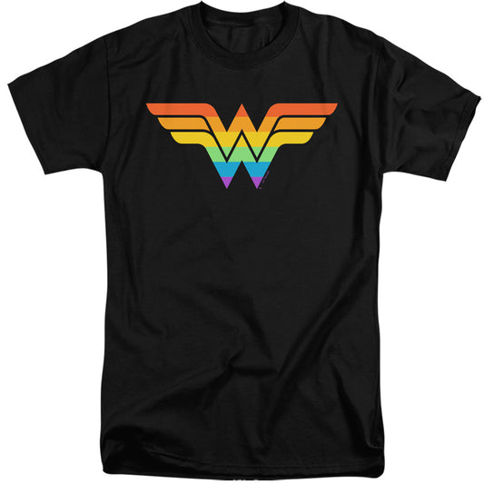 Justice League Wonder Woman Rainbow Mens Tall T Shirt Black Officially Licensed
