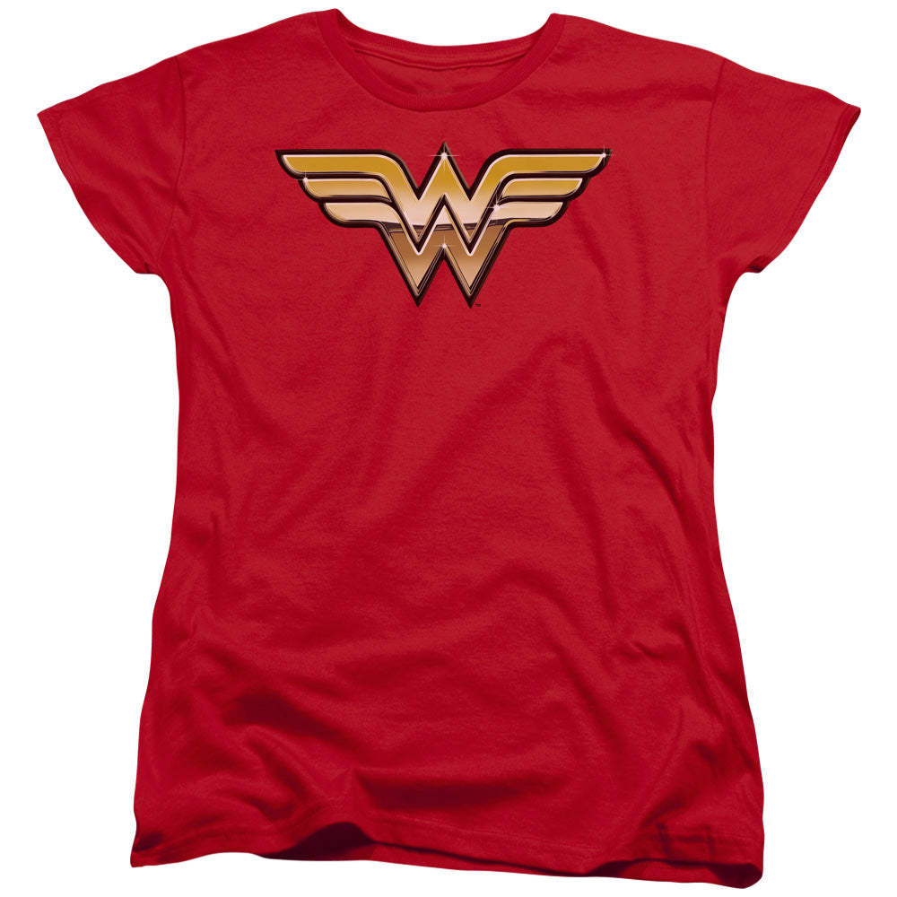 Justice League Golden Womens T Shirt Red