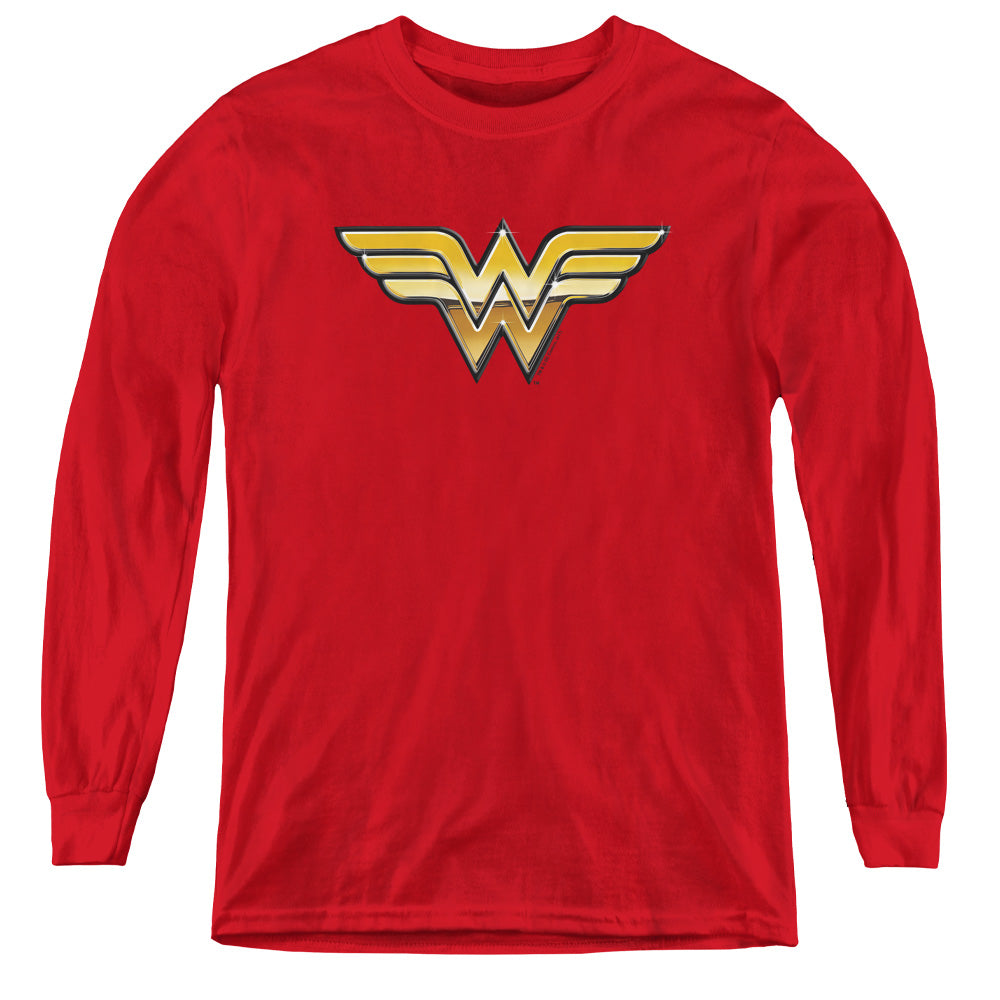 Justice League Golden Long Sleeve Kids Youth T Shirt Red