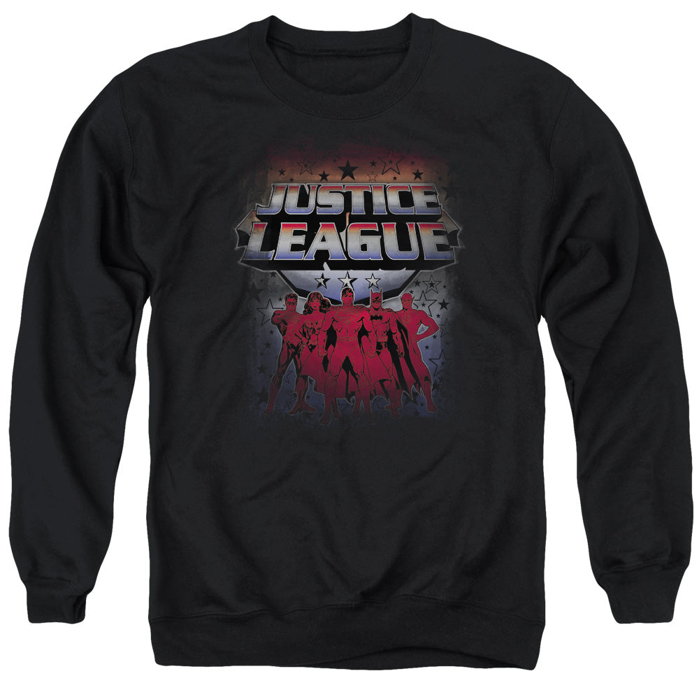 Justice League Star League Mens Crewneck Sweatshirt Black