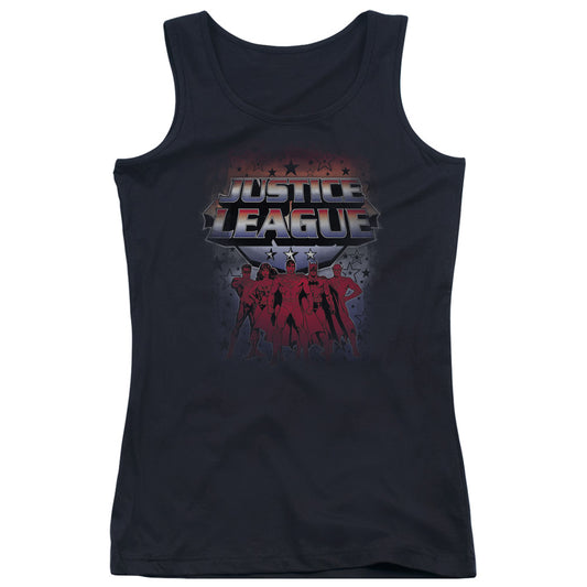 Justice League Star League Womens Tank Top Shirt Black