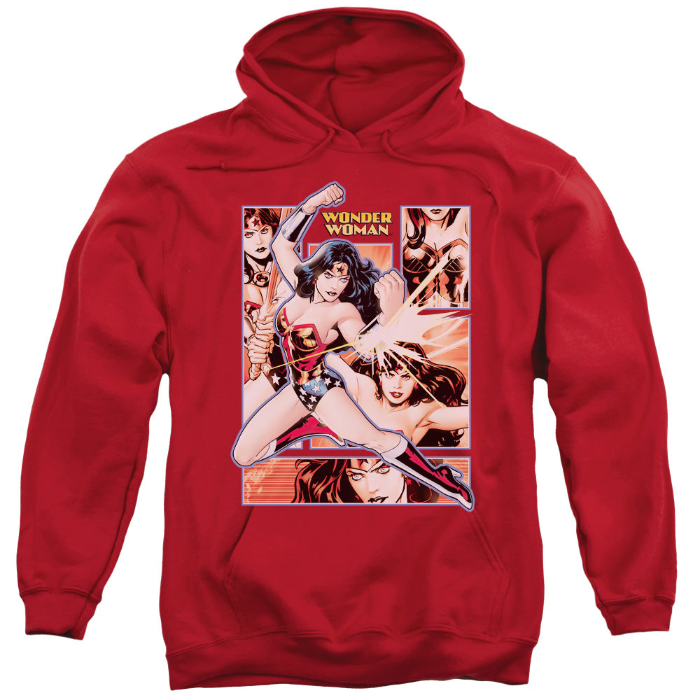 Justice League Wonder Woman Panels Mens Hoodie Red