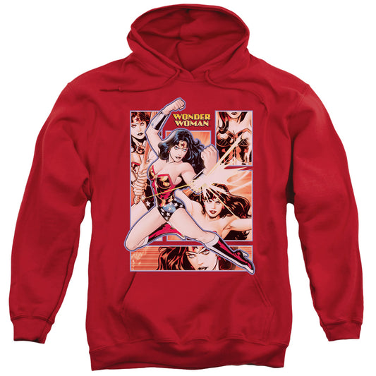 Justice League Wonder Woman Panels Mens Hoodie Red