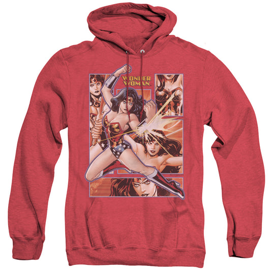 Justice League Wonder Woman Panels Heather Mens Hoodie Red