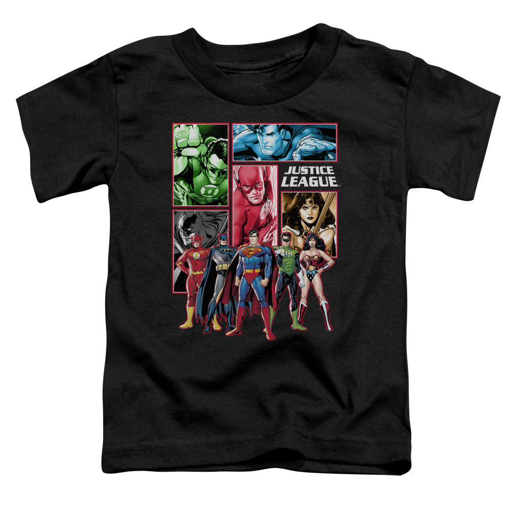 Justice League Justice League Panels Toddler Kids Youth T Shirt Black