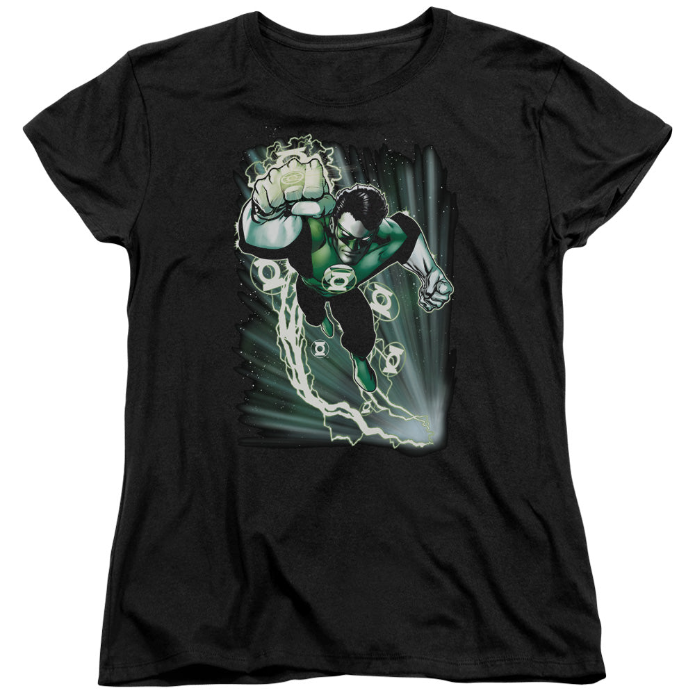 Justice League Emerald Energy Womens T Shirt Black