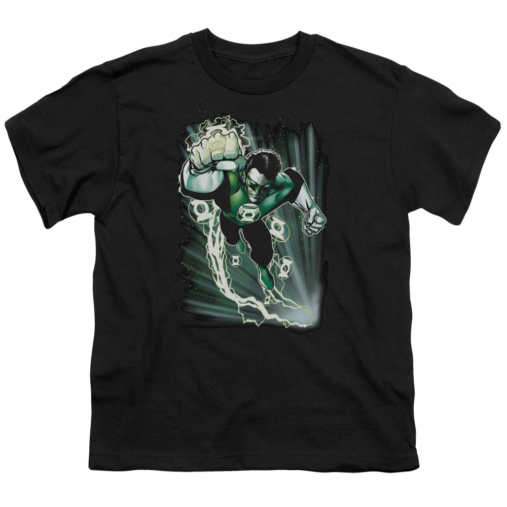 Justice League Emerald Energy Kids Youth T Shirt Black