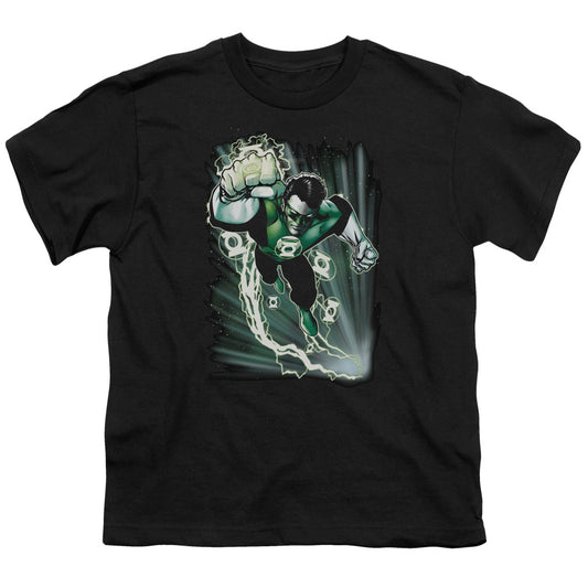 Justice League Emerald Energy Kids Youth T Shirt Black