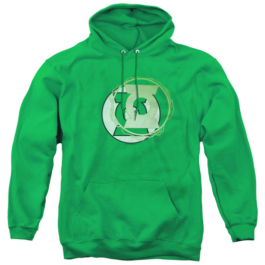 Justice League Gl Energy Logo Mens Hoodie Kelly Green