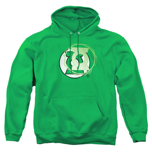 Justice League Of America Gl Energy Logo Mens Hoodie Kelly Green Officially Licensed