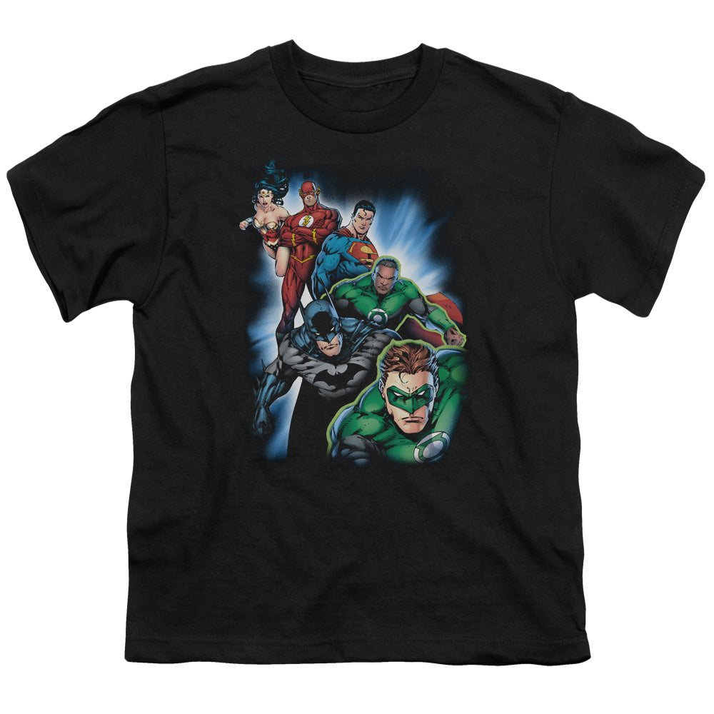 Justice League Heroes Unite Kids Youth T Shirt Black