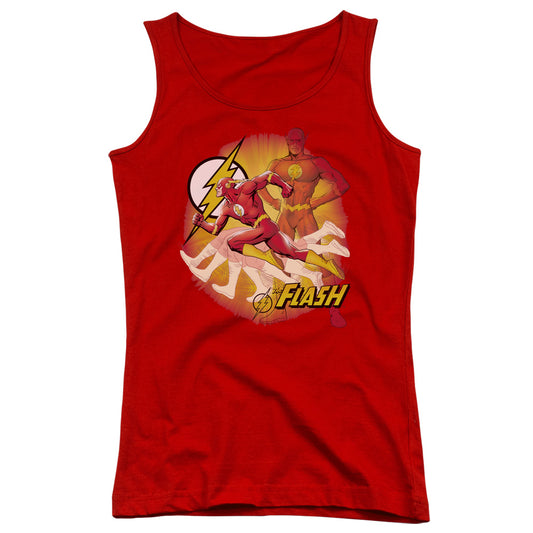 Justice League Lightning Fast Womens Tank Top Shirt Red