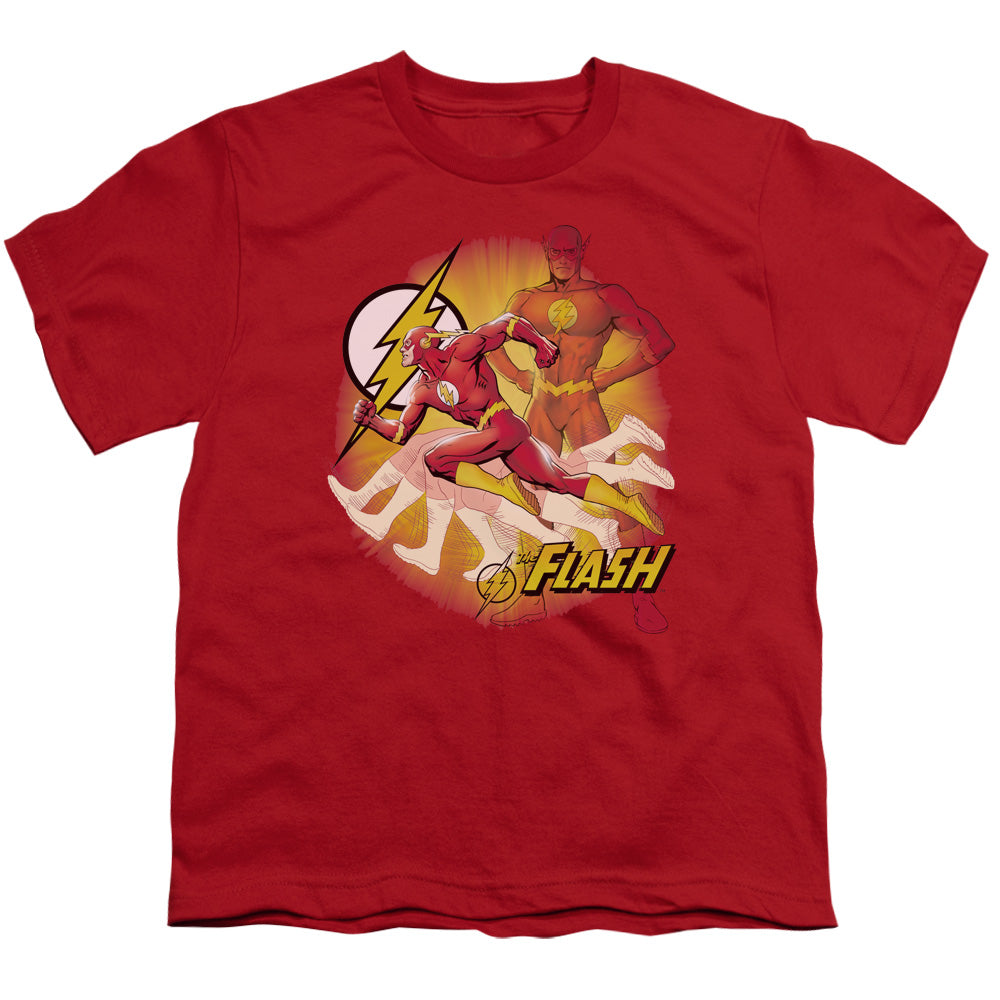 Justice League Lightning Fast Kids Youth T Shirt Red