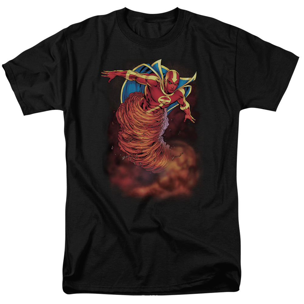 Justice League Tornado Cloud Mens T Shirt Black