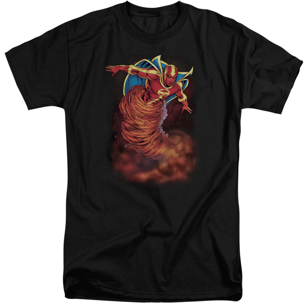 Justice League Tornado Cloud Mens Tall T Shirt Black
