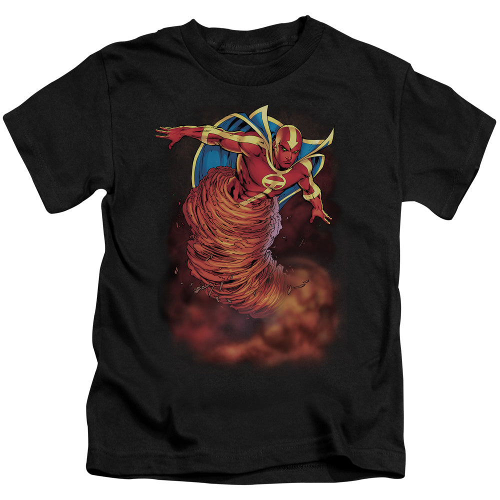 Justice League Tornado Cloud Juvenile Kids Youth T Shirt Black 