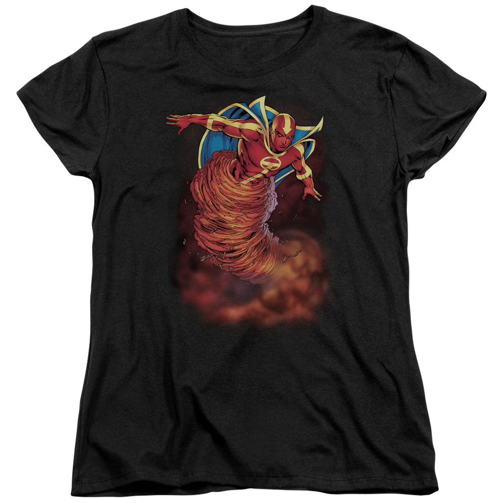 Justice League Tornado Cloud Womens T Shirt Black