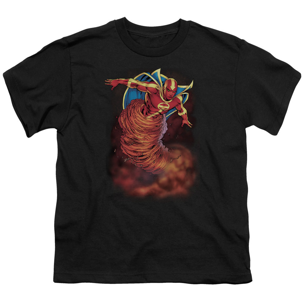Justice League Tornado Cloud Kids Youth T Shirt Black
