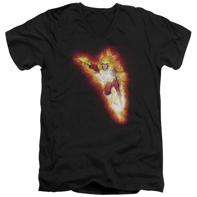 Justice League Firestorm Blaze Mens Slim Fit V-Neck T Shirt Black