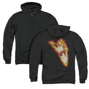 Justice League Firestorm Blaze Back Print Zipper Mens Hoodie Black