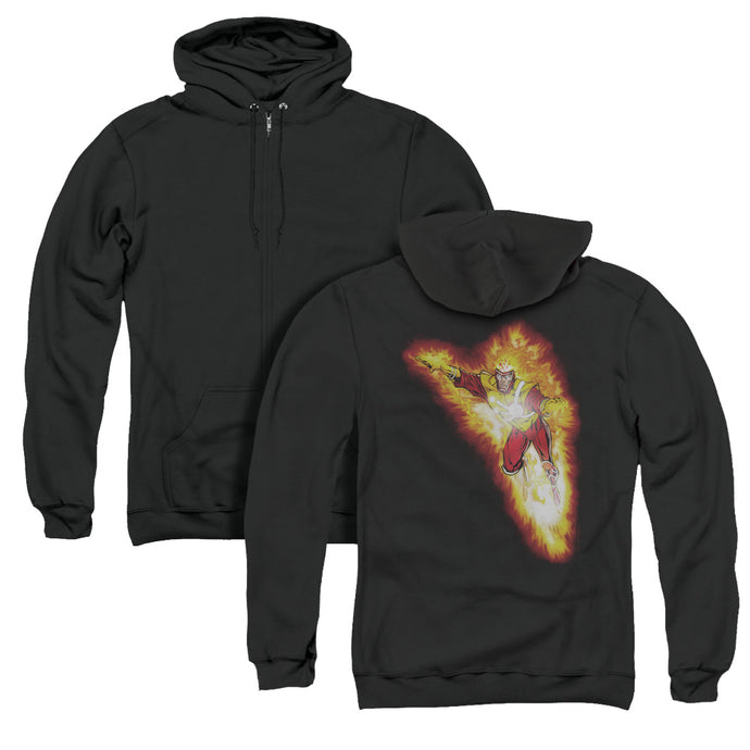 Justice League Firestorm Blaze Back Print Zipper Mens Hoodie Black