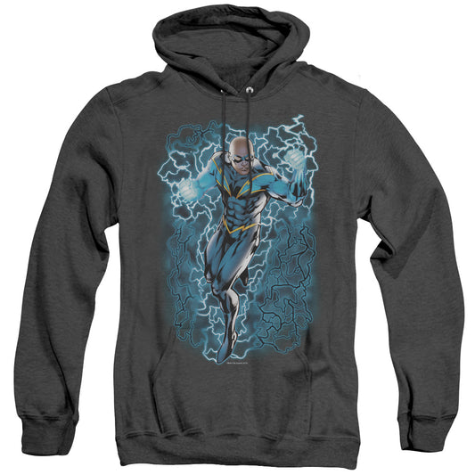 Justice League Black Lightning Bolts Heather Mens Hoodie Black