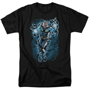 Justice League Black Lightning Bolts Mens T Shirt Black