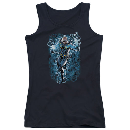 Justice League Black Lightning Bolts Womens Tank Top Shirt Black