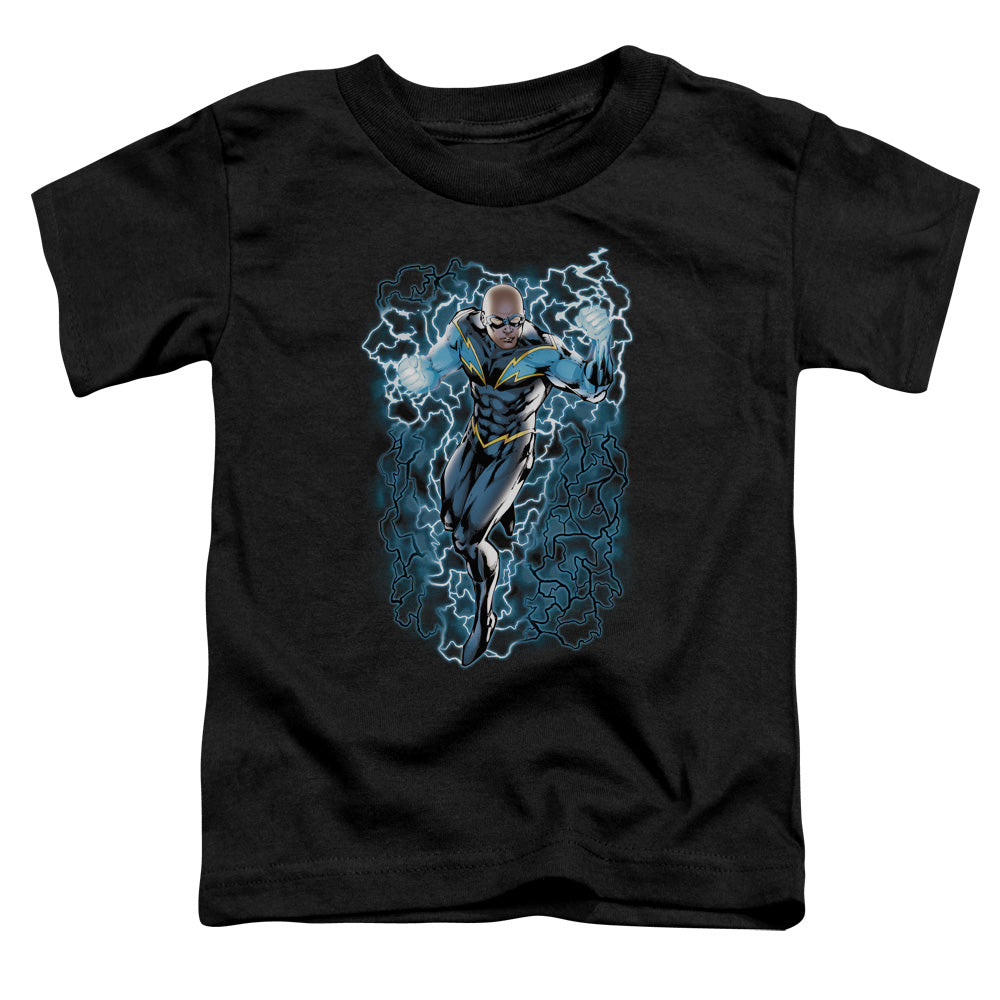 Justice League Black Lightning Bolts Toddler Kids Youth T Shirt Black
