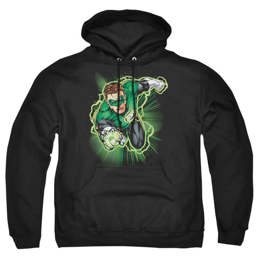 Justice League Of America Green Lantern Energy Mens Hoodie Black Officially Licensed