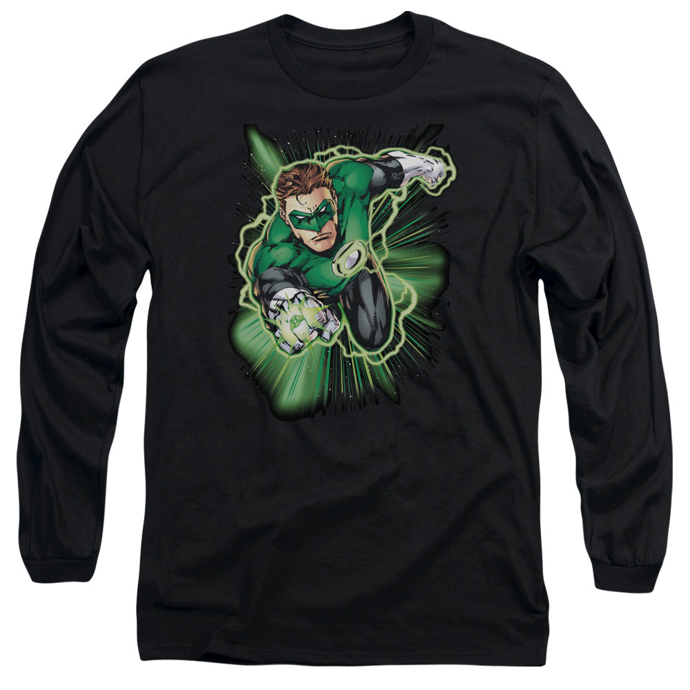 Justice League Green Lantern Energy Mens Long Sleeve Shirt Black