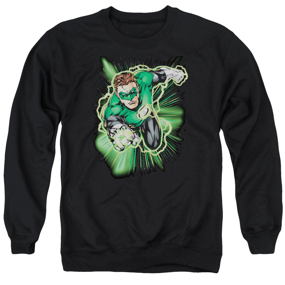 Justice League Green Lantern Energy Mens Crewneck Sweatshirt Black