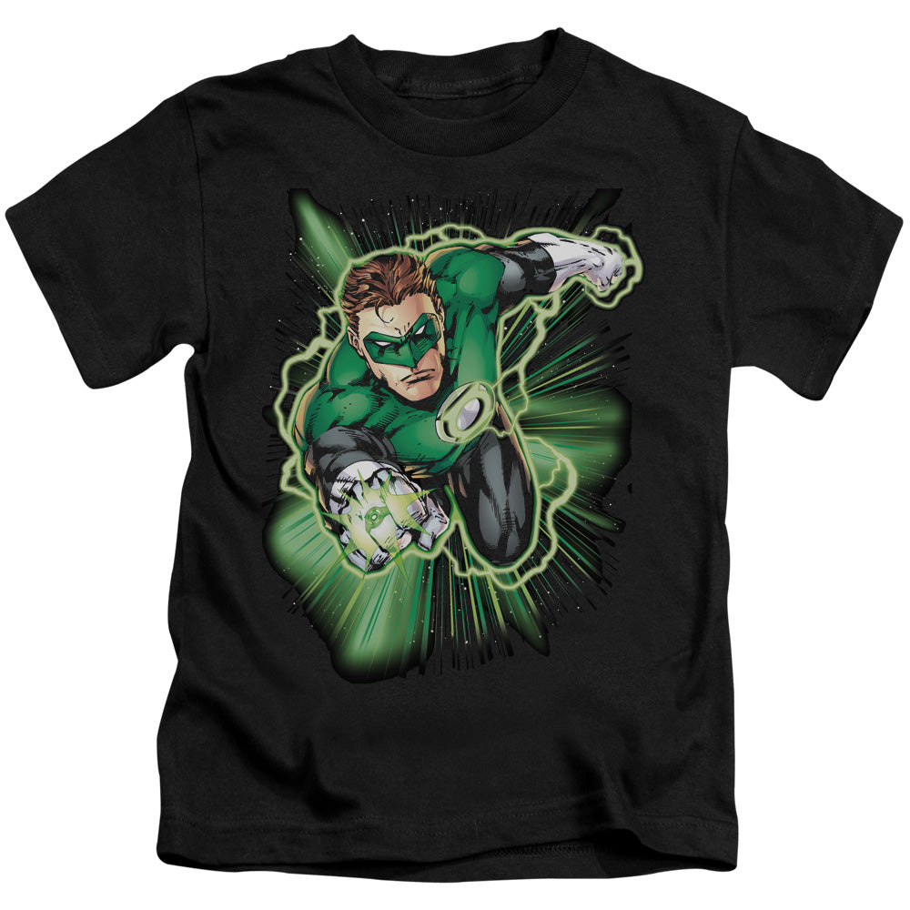 Justice League Green Lantern Energy Juvenile Kids Youth T Shirt Black 