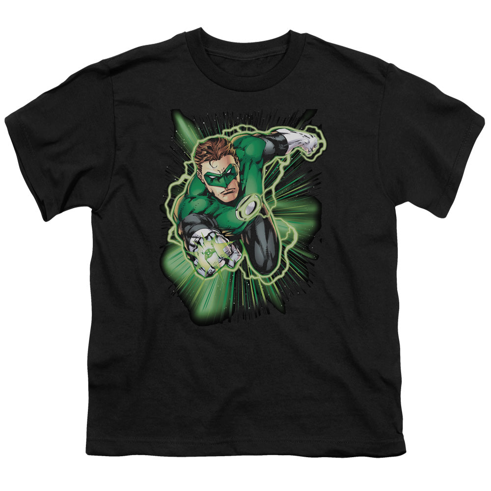 Justice League Green Lantern Energy Kids Youth T Shirt Black