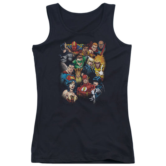 Justice League the Leagues All Here Womens Tank Top Shirt Black