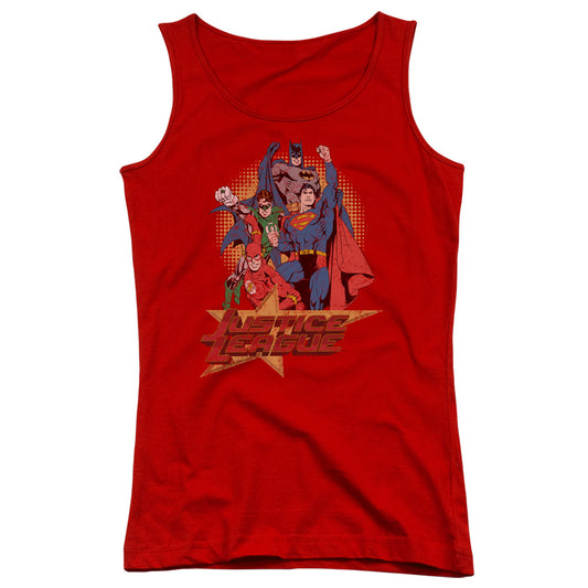 Justice League Raise Your Fist Womens Tank Top Shirt Red