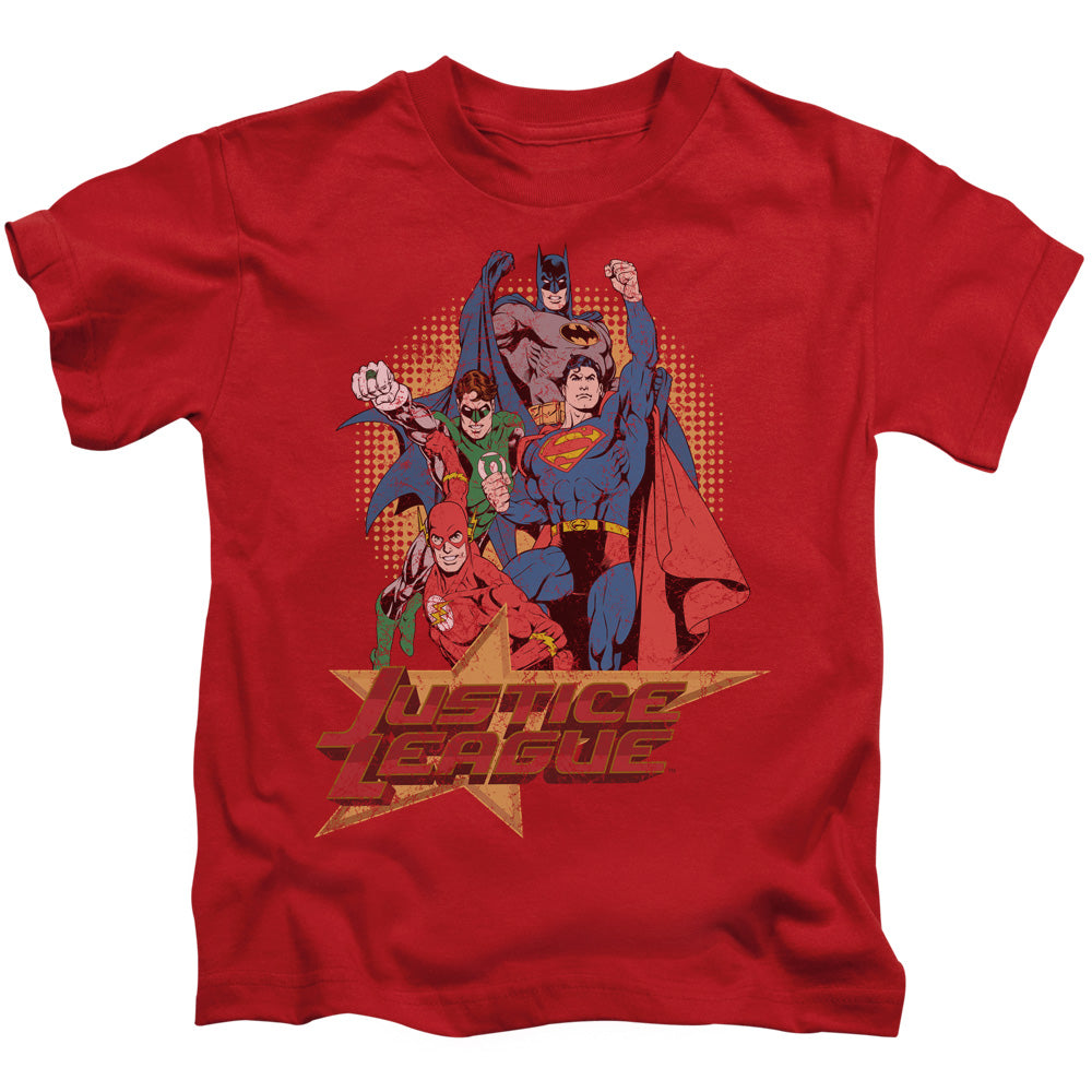Justice League Raise Your Fist Juvenile Kids Youth T Shirt Red 