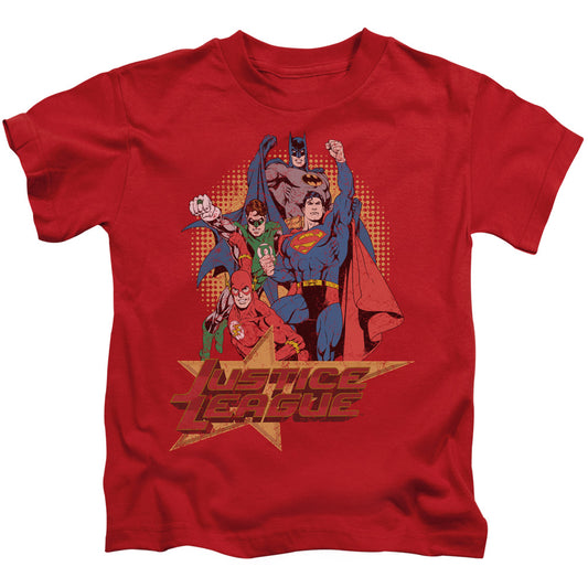 Justice League Raise Your Fist Juvenile Kids Youth T Shirt Red 