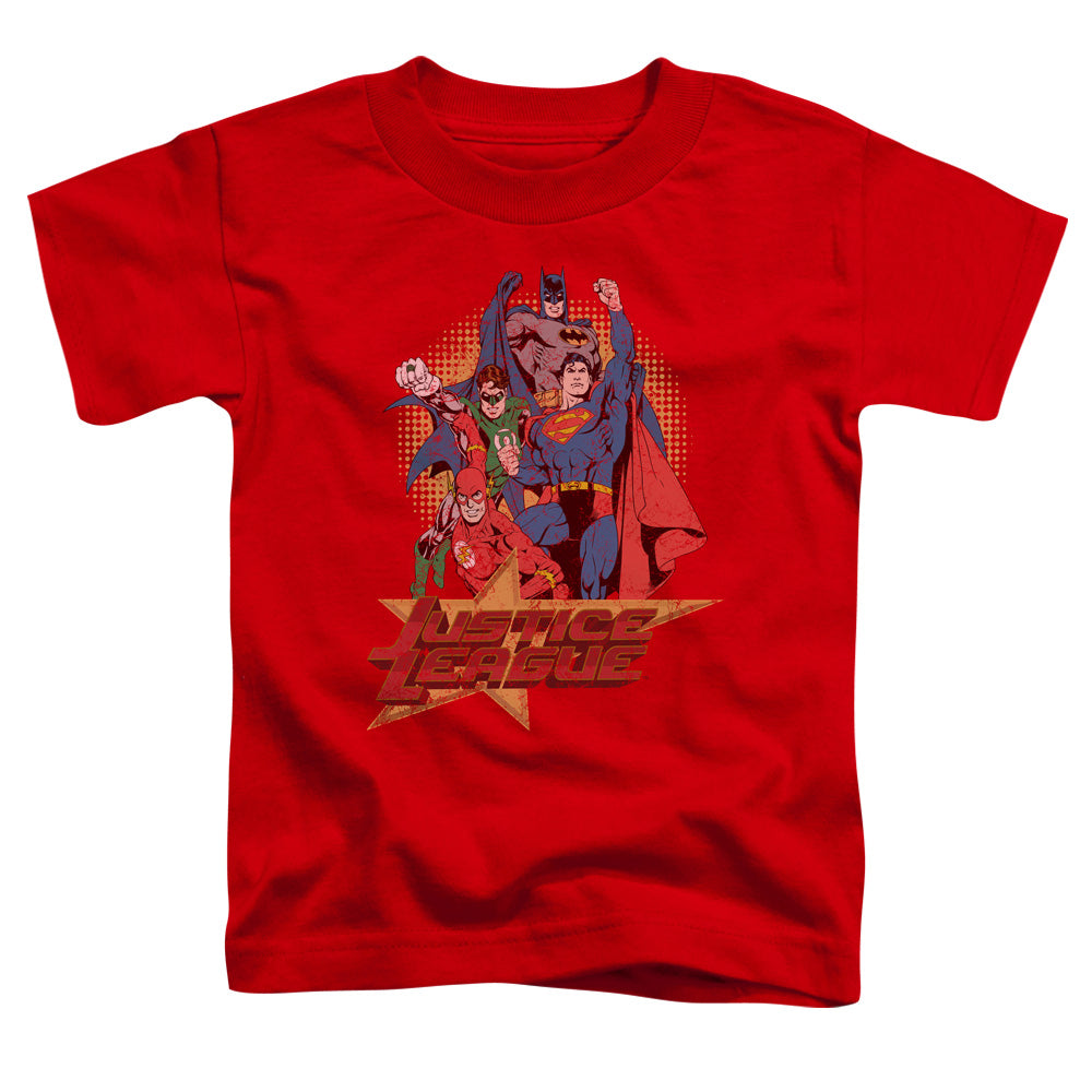 Justice League Raise Your Fist Toddler Kids Youth T Shirt Red